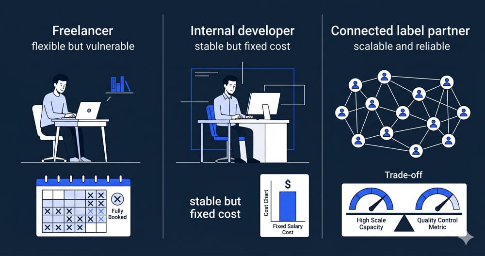 Freelance, developer interno o partner white label: cosa scegliere